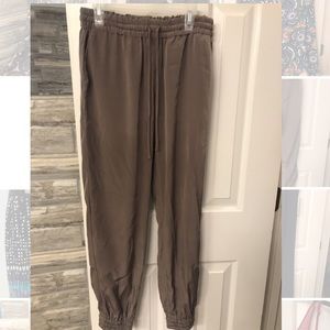 Express Taupe Satin Joggers
